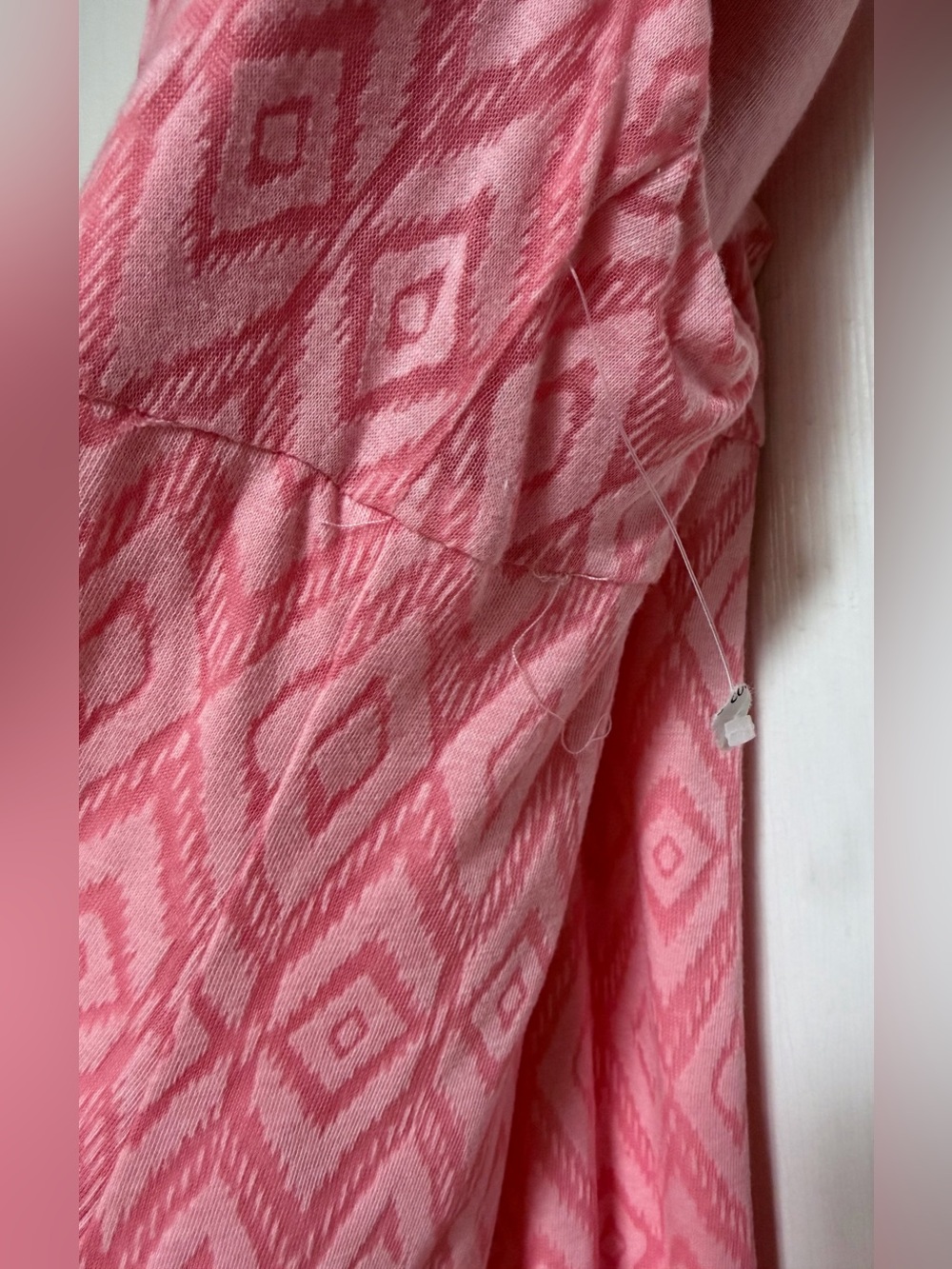 Dakini Pink Geometric Midi Dress Built-In Bra Removable Pads NWOT L Crisscross - Picture 6 of 15